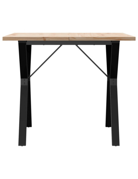 Table à manger Style Industriel cadre en Y en bois de pin massif & fonte 90 x 90 x 75.5 cm {attributes} Table à manger Style Industriel cadre en Y en bois de pin massif & fonte 90 x 90 x 75.5 cm {attributes}