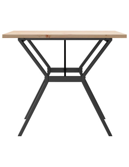 Table à manger Style Industriel cadre en Y en bois de pin massif & fonte 90 x 90 x 75.5 cm {attributes} Table à manger Style Industriel cadre en Y en bois de pin massif & fonte 90 x 90 x 75.5 cm {attributes}