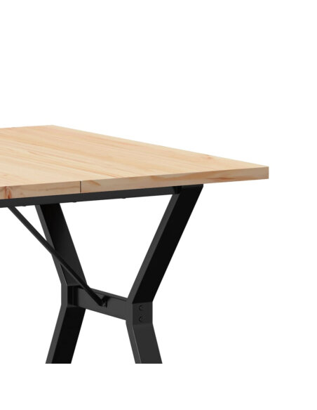 Table à manger Style Industriel cadre en Y en bois de pin massif & fonte 90 x 90 x 75.5 cm {attributes} Table à manger Style Industriel cadre en Y en bois de pin massif & fonte 90 x 90 x 75.5 cm {attributes}