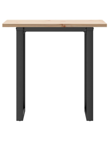 Table à manger Style Industriel cadre en O en bois de pin massif & fonte 80 x 50 x 75.5 cm {attributes}