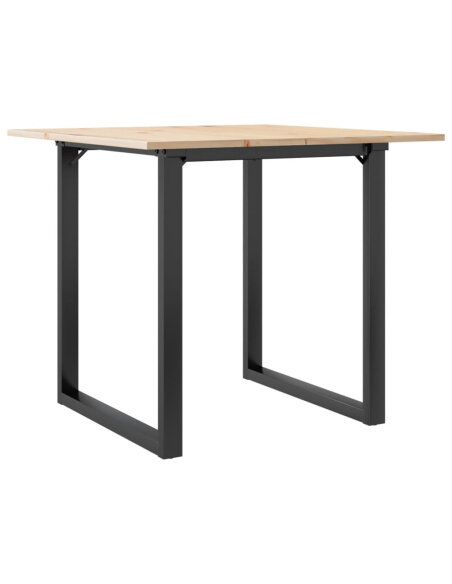 Table à manger Style Industriel cadre en O en bois de pin massif & fonte 90 x 90 x 75 cm {attributes} Table à manger Style Industriel cadre en O en bois de pin massif & fonte 90 x 90 x 75 cm {attributes}