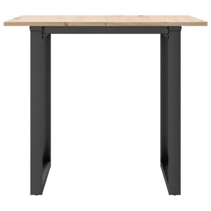 Table à manger Style Industriel cadre en O en bois de pin massif & fonte 90 x 90 x 75 cm {attributes}