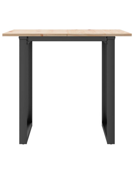 Table à manger Style Industriel cadre en O en bois de pin massif & fonte 90 x 90 x 75 cm {attributes} Table à manger Style Industriel cadre en O en bois de pin massif & fonte 90 x 90 x 75 cm {attributes}