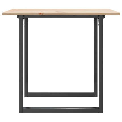 Table à manger Style Industriel cadre en O en bois de pin massif & fonte 90 x 90 x 75 cm {attributes}