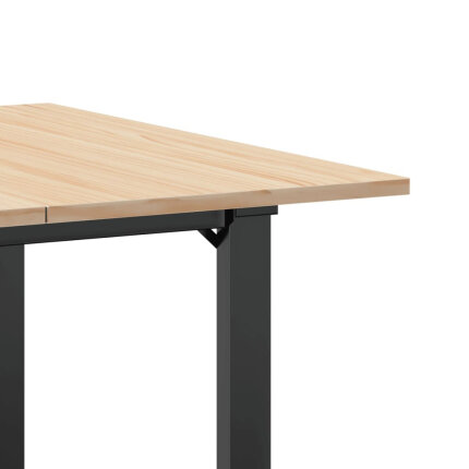 Table à manger Style Industriel cadre en O en bois de pin massif & fonte 90 x 90 x 75 cm {attributes}