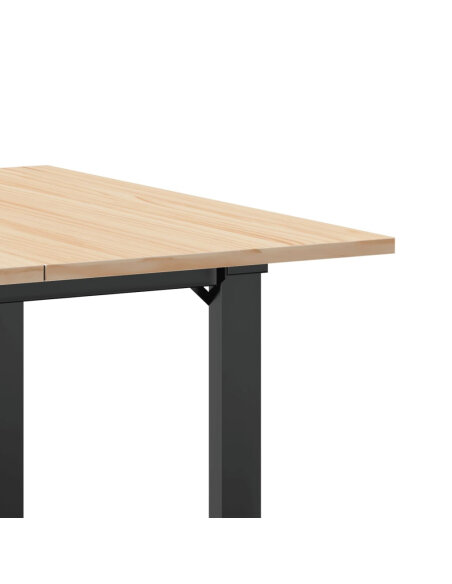 Table à manger Style Industriel cadre en O en bois de pin massif & fonte 90 x 90 x 75 cm {attributes} Table à manger Style Industriel cadre en O en bois de pin massif & fonte 90 x 90 x 75 cm {attributes}