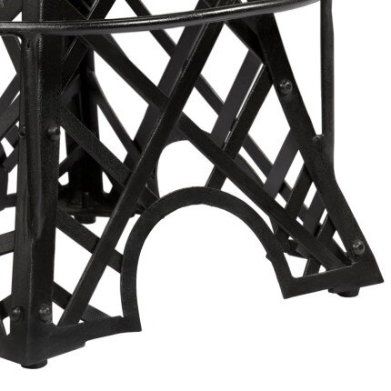 Tabourets de bar industriel tour Eiffel en lot de 2 en cuir véritable Noir  {attributes}