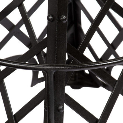 Tabourets de bar industriel tour Eiffel en lot de 2 en cuir véritable Noir  {attributes}