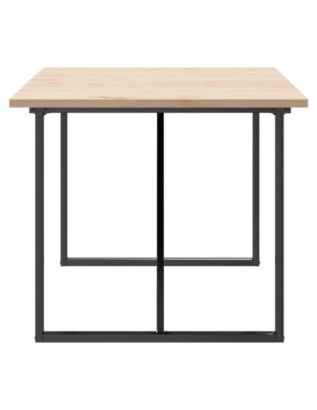 Table à manger Style Industriel cadre en O en bois de pin massif & fonte 180 x 90 x 75.5 cm {attributes}