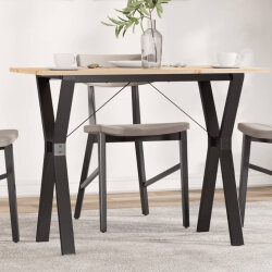 Table à manger Style Industriel cadre en Y en bois de pin massif & fonte 100 x 50 x 75 cm {attributes} 2