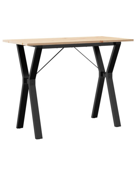 Table à manger Style Industriel cadre en Y en bois de pin massif & fonte 100 x 50 x 75 cm {attributes}