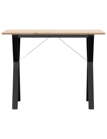 Table à manger Style Industriel cadre en Y en bois de pin massif & fonte 100 x 50 x 75 cm {attributes}