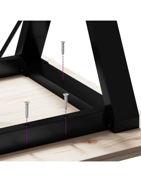 Table à manger Style Industriel cadre en Y en bois de pin massif & fonte 100 x 50 x 75 cm {attributes}