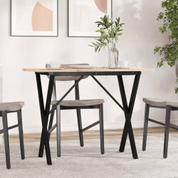 Table à manger Style Industriel cadre en X en bois de pin massif & fonte 100 x 50 x 75 cmdodododocmcmcm {attributes} 2