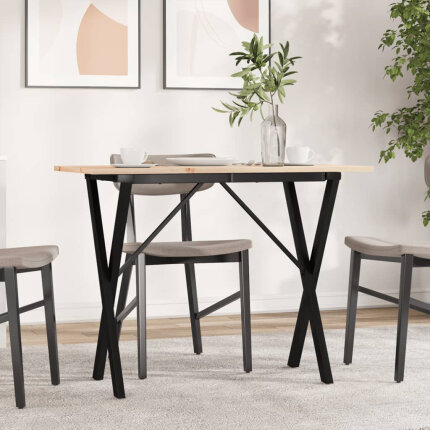 Table à manger Style Industriel cadre en X en bois de pin massif & fonte 100 x 50 x 75 cmdodododocmcmcm {attributes}