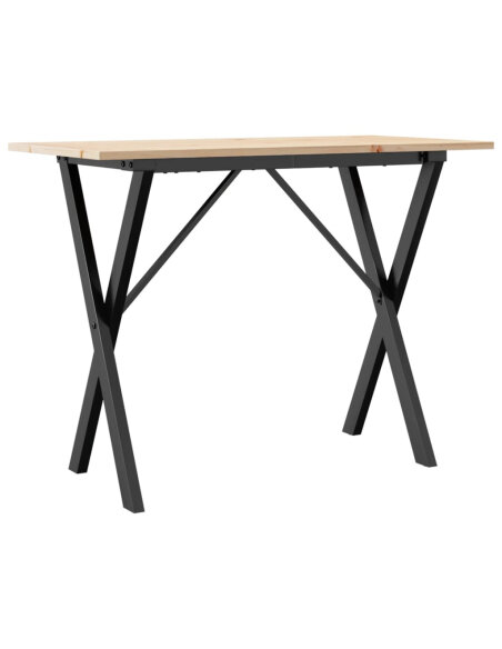 Table à manger Style Industriel cadre en X en bois de pin massif & fonte 100 x 50 x 75 cmdodododocmcmcm {attributes} Table à manger Style Industriel cadre en X en bois de pin massif & fonte 100 x 50 x 75 cmdodododocmcmcm {attributes}