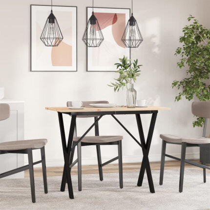 Table à manger Style Industriel cadre en X en bois de pin massif & fonte 100 x 50 x 75 cmdodododocmcmcm {attributes}
