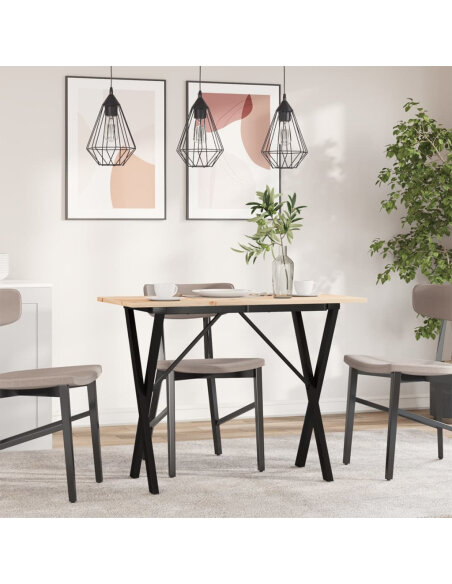 Table à manger Style Industriel cadre en X en bois de pin massif & fonte 100 x 50 x 75 cmdodododocmcmcm {attributes} Table à manger Style Industriel cadre en X en bois de pin massif & fonte 100 x 50 x 75 cmdodododocmcmcm {attributes}