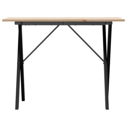 Table à manger Style Industriel cadre en X en bois de pin massif & fonte 100 x 50 x 75 cmdodododocmcmcm {attributes}