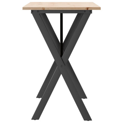 Table à manger Style Industriel cadre en X en bois de pin massif & fonte 100 x 50 x 75 cmdodododocmcmcm {attributes}