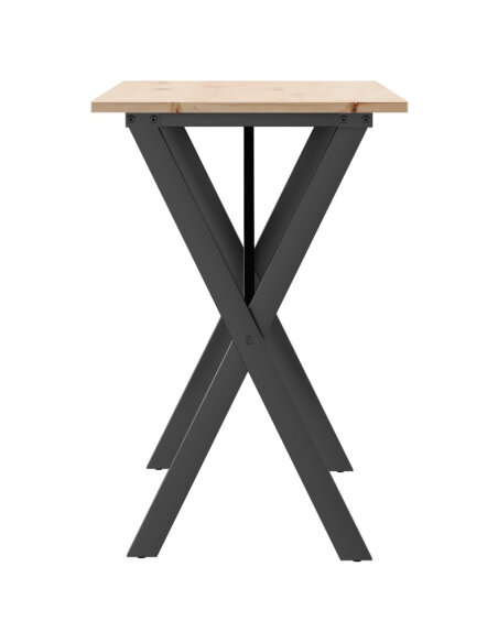 Table à manger Style Industriel cadre en X en bois de pin massif & fonte 100 x 50 x 75 cmdodododocmcmcm {attributes} Table à manger Style Industriel cadre en X en bois de pin massif & fonte 100 x 50 x 75 cmdodododocmcmcm {attributes}