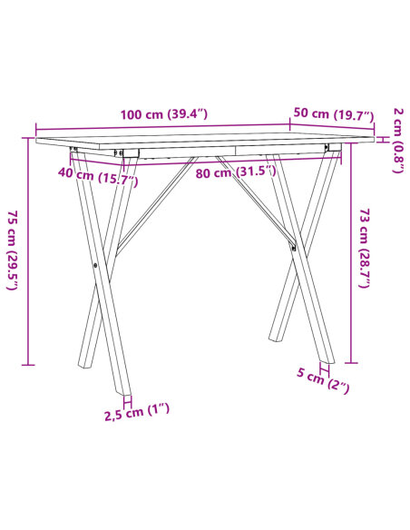 Table à manger Style Industriel cadre en X en bois de pin massif & fonte 100 x 50 x 75 cmdodododocmcmcm {attributes} Table à manger Style Industriel cadre en X en bois de pin massif & fonte 100 x 50 x 75 cmdodododocmcmcm {attributes}