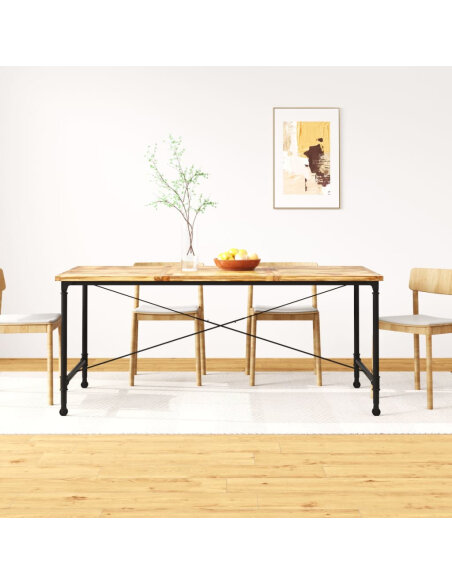 Table à manger Style Industriel en bois de manguier massif 180 x 90 x 76 cm {attributes} Table à manger Style Industriel en bois de manguier massif 180 x 90 x 76 cm {attributes}