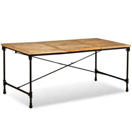 Table à manger Style Industriel en bois de manguier massif 180 x 90 x 76 cm {attributes}