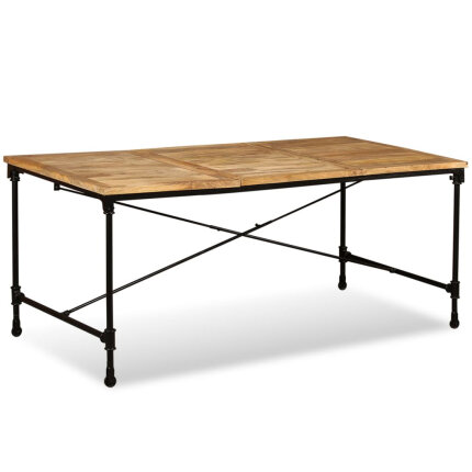 Table à manger Style Industriel en bois de manguier massif 180 x 90 x 76 cm {attributes}