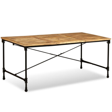 Table à manger Style Industriel en bois de manguier massif 180 x 90 x 76 cm {attributes}