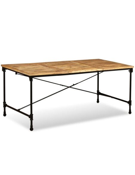 Table à manger Style Industriel en bois de manguier massif 180 x 90 x 76 cm {attributes} Table à manger Style Industriel en bois de manguier massif 180 x 90 x 76 cm {attributes}