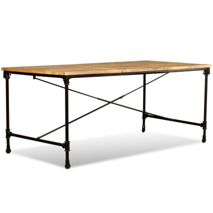 Table à manger Style Industriel en bois de manguier massif 180 x 90 x 76 cm {attributes}