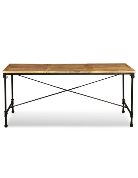Table à manger Style Industriel en bois de manguier massif 180 x 90 x 76 cm {attributes} Table à manger Style Industriel en bois de manguier massif 180 x 90 x 76 cm {attributes}