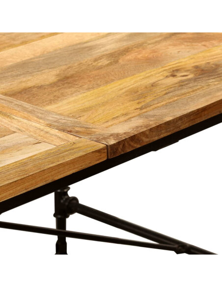 Table à manger Style Industriel en bois de manguier massif 180 x 90 x 76 cm {attributes} Table à manger Style Industriel en bois de manguier massif 180 x 90 x 76 cm {attributes}