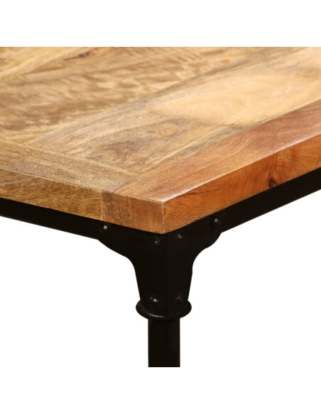 Table à manger Style Industriel en bois de manguier massif 180 x 90 x 76 cm {attributes} Table à manger Style Industriel en bois de manguier massif 180 x 90 x 76 cm {attributes}