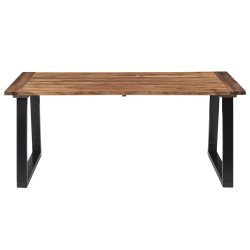Table à manger Style Industriel en bois d'acacia massif 180x90 cm {attributes} 2