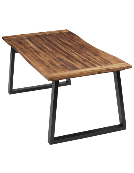 Table à manger Style Industriel en bois d'acacia massif 180x90 cm {attributes} Table à manger Style Industriel en bois d'acacia massif 180x90 cm {attributes}