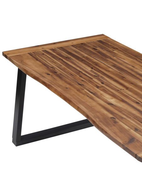 Table à manger Style Industriel en bois d'acacia massif 180x90 cm {attributes} Table à manger Style Industriel en bois d'acacia massif 180x90 cm {attributes}