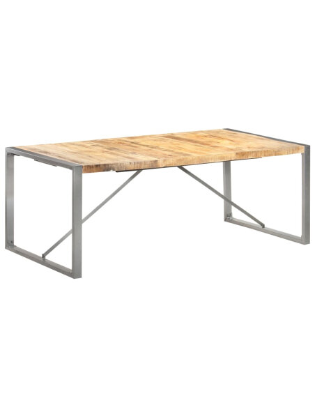 Table à manger style Industriel / Bohème en bois de manguier massif brut 200 x 100 x 75 cm {attributes}