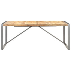 Table à manger style Industriel / Bohème en bois de manguier massif brut 200 x 100 x 75 cm {attributes} 2