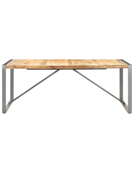 Table à manger style Industriel / Bohème en bois de manguier massif brut 200 x 100 x 75 cm {attributes}
