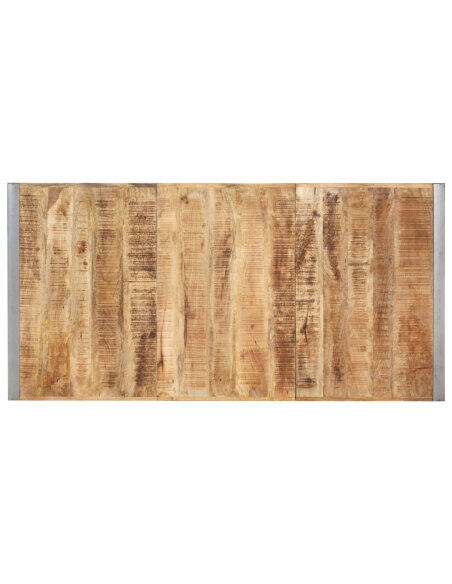 Table à manger style Industriel / Bohème en bois de manguier massif brut 200 x 100 x 75 cm {attributes}