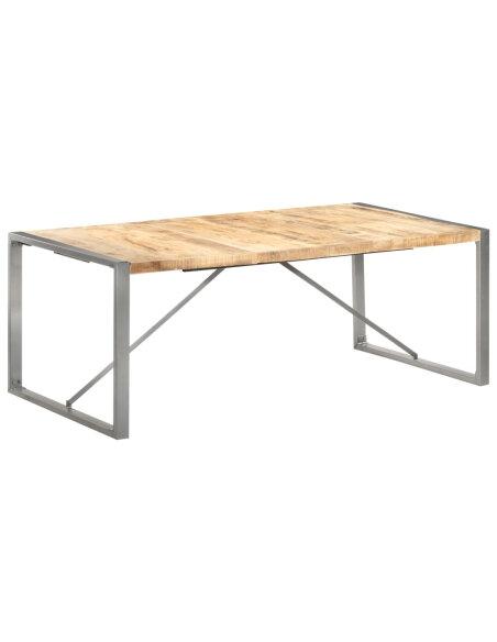 Table à manger style Industriel / Bohème en bois de manguier massif brut 200 x 100 x 75 cm {attributes}