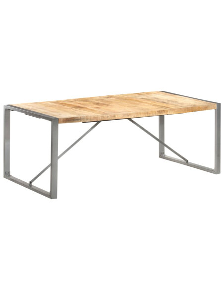 Table à manger style Industriel / Bohème en bois de manguier massif brut 200 x 100 x 75 cm {attributes}