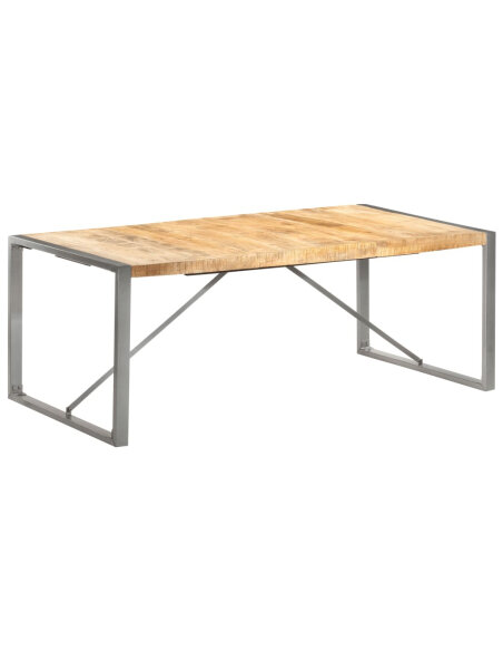 Table à manger style Industriel / Bohème en bois de manguier massif brut 200 x 100 x 75 cm {attributes}