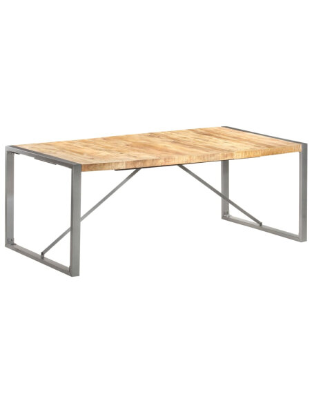 Table à manger style Industriel / Bohème en bois de manguier massif brut 200 x 100 x 75 cm {attributes}