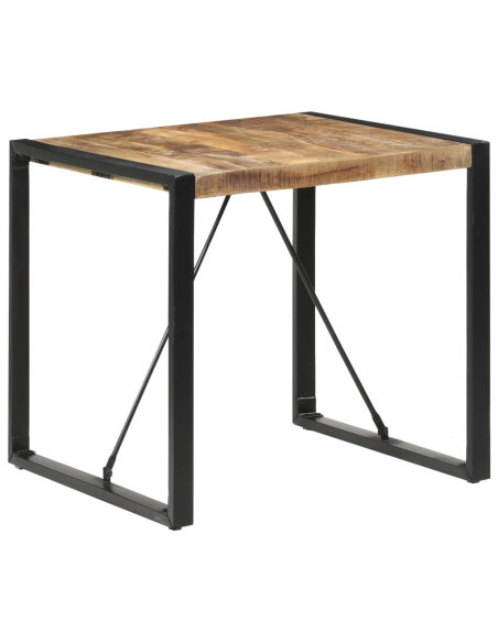 Table à manger Style Industriel en bois de manguier brut 80 x 80 x 75 cm {attributes}