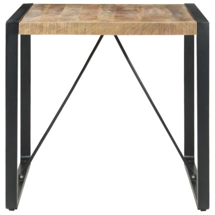 Table à manger Style Industriel en bois de manguier brut 80 x 80 x 75 cm {attributes}
