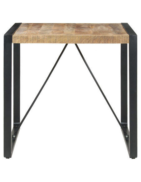 Table à manger Style Industriel en bois de manguier brut 80 x 80 x 75 cm {attributes}