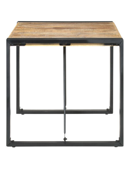 Table à manger Style Industriel en bois de manguier brut 80 x 80 x 75 cm {attributes}